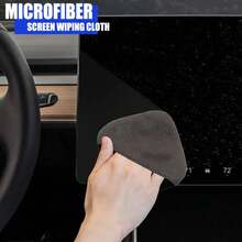 1/2pcs Paño de limpieza para pantalla táctil de coche, paño de limpieza de microfibra de doble cara para coche y pantallas de vidrio para portátiles - Negro - Ver 5