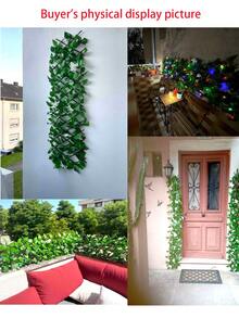 1 tấm hàng rào chắn riêng tư có thể mở rộng, thích hợp cho ban công, sân hiên, ngoài trời, trang trí hàng rào riêng tư nhân tạo, tấm hàng rào dây leo giả, thích hợp cho tường ngoài trời, vườn, trang trí sân sau nhà. - Nhiều màu - Xem 3