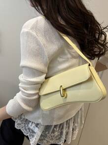 小众高端法棍包，2025春夏新款时尚百搭腋下包，韩版简约单肩手提包女 - 黃色 - 查看 6