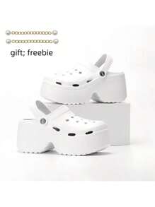 2025 New Thick Sole Closed Toe Sandals For Women, EVA Summer Outdoor Beach Shoes, Slip-Resistant, Platform, Backless Design