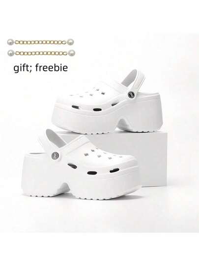 2025新款女士厚底镂空凉鞋，夏季EVA沙滩拖鞋，户外防滑厚底穆勒鞋