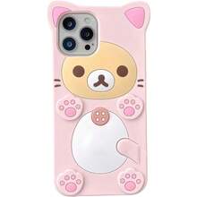 2025 New Cute Kawaii 3D Phone Case Compatible With IPhone 15 6.1" Cartoon Pink Bear Design Fashion Cool Funny Case Soft TPU Protective Case Silicone Cover For Girls Women Pink - 粉紅熊 - 查看 1