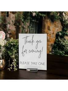 Thank You For Coming Please Take One Sign Wedding Shower Bridal Shower Or Baby Shower Favors For Guests - White - View 3