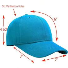 Bulk Lot 12-Pack Adjustable Size Plain Blank Solid Color Baseball Caps - Turquoise - View 2