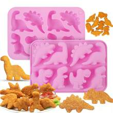 Silicone Dinosaur Mold, Dinosaur Chicken Nugget Mold, Dinosaur Ice Pop Mold, Chocolate Candy Making Mold - Multicolor - View 6
