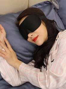Soft & Comfortable Sleep Mask, Lightweight Blackout Eye Mask, Unisex For Travel, Sleep, Party, Ideal For Deep Sleep & Relaxation, Travel Accessory, Back To School Essential - Black - View 8