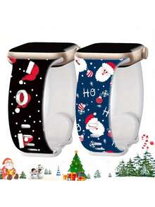 Christmas Band For Apple Watch 46mm 40mm 41mm 42mm 44mm 45mm 49mm 38mm, Soft Sport Silicone Replacement Strap For Series Ultra 10 9 8 7 6 5 4 3 2 1 SE - 38 40 41/42mm series 10 - View 9