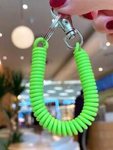 8 件可伸缩弹簧钥匙扣，带龙虾扣，弹簧带安全绳，手机弹性腕带绳挂绳弹簧钩 - 彩色 - 查看 12