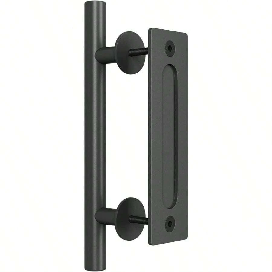 12 Heavy Duty Iding Barn Door Handle Pull And Fl Hardware Set Black ...