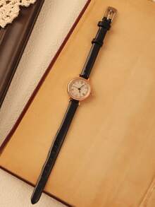 1pc/Set Vintage Casual Elegant Women's Leather Watch, Fashionable Refined Round Dial, Suitable For Daily Wear And Other Occasions To Decorate The Wrist, Perfect Gift For Holidays And Birthdays - Multicolor - View 17