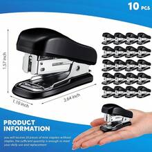 20 Pack Mini Staplers With 15000 Nails Bulk With 15000 Nail, Office Staplers For Desk 25 Sheet Capacity, Hand Held Desk Students Teachers Supplies For School Office Business Non Slip Base Black - 10 - Xem 4