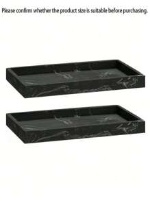 2pcs Modern 7.9-Inch Black Bathroom Silicone Tray, Flexible Rectangular Soap Dish For Bathroom & Kitchen Countertop, Stylish Vanity Tray Organizer - Modern Black - Black - View 16