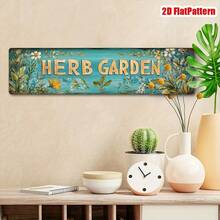 2D Flat - 1 Piece Vintage Vanilla Garden Metal Sign - 3.94 X 15.74inch , Rustic Wall Decor With Floral And Herb Illustrations, Home, Kitchen, Garage, Farm, Porch, Garden Decoration, Holiday And Party, Garden Sign |   Vintage Wall Art |   Durable Metal Sign, Garden Decoration Herb Garden