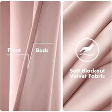 2 Panels Blackout Curtains Solid Soft Grommet Mustard Yellow Thermal Insulated Soundproof Room Darkening Curtains/Drapes/Panels Fall Living Room Bedroom 52 X 90 Inch - 淺粉色 - 查看 2
