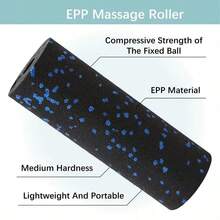 3pcs Mini Yoga Foam Roller Set - Mini Foam Roller, Muscle Massage Roller, For Post-Workout Muscle Relief, Deep Tissue Relaxation And Tension Release, Mini Foam Roller + Peanut Ball + Trigger Point Massager, Black/Blue - Multicolor - View 6