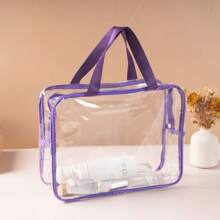 1pc Extra Large/Large Reusable Transparent PVC Diaper Storage Bag, Waterproof Zipper Bag For Diapers, Toys, Building Blocks, Puzzles, Children's Books, Cloth Diapers And Other Items (9 Colors, No Stickers)