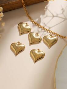 Set de 3 piezas/Paquete de Accesorios de Joyería: Collar, Pulsera y Colgante con Diseño Minimalista Elegante de Puntos Estampados y Corazón de Acero Inoxidable 304