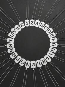 1 Peça Colar com Pingente de Etiqueta Geométrica de Aço Inoxidável com Letra em Inglês, Acessório de Moda para Homens, Adequado para Festa e Uso Diário