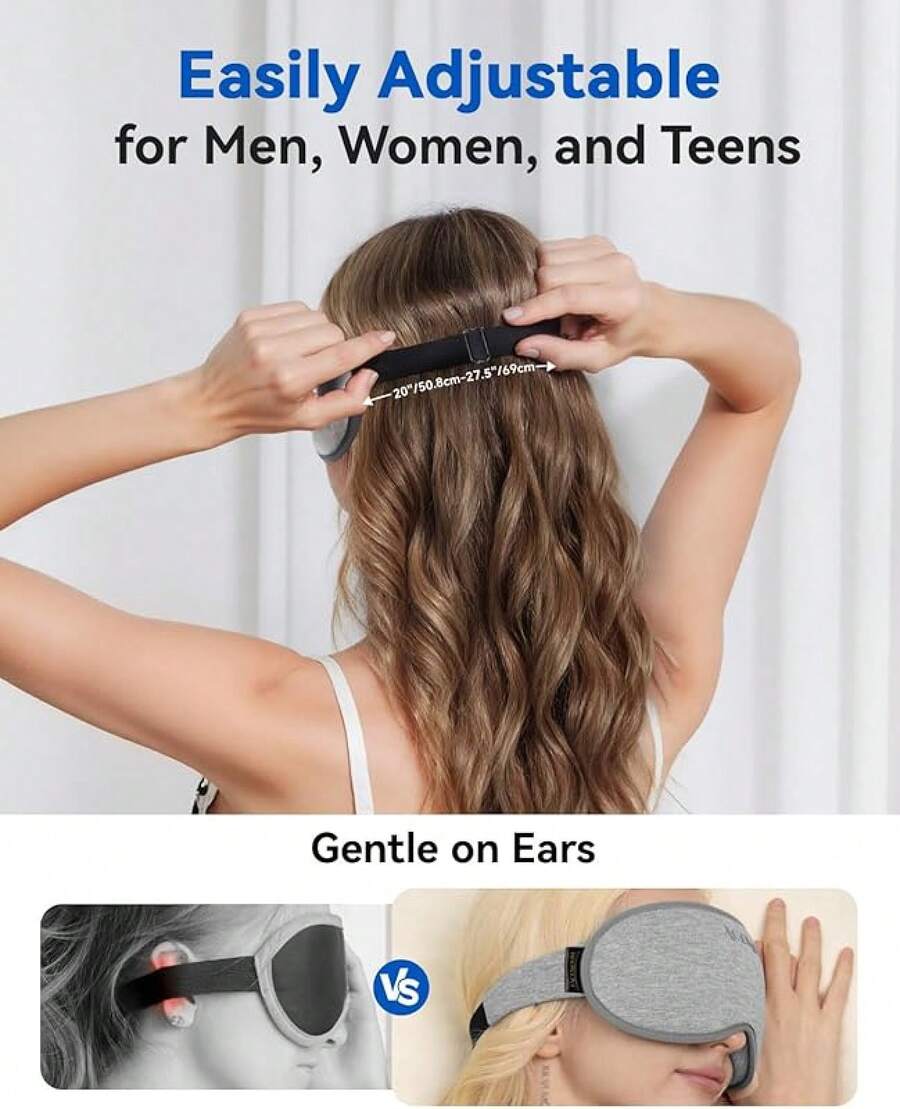 Weighted Eye Mask For Sleeping - Blackout Sleep Mask For Women Men, FACEMOON Lash Extension Eye Covers, Memory Foam, 3D Contoured, Airplane Travel Essentials, Blindfold For Meditation(Gray) - Xám - Xem 1