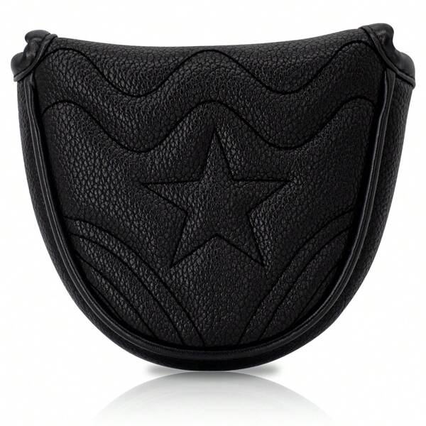 Funda de putter de golf con estrella negra, funda de cabeza de palo de golf de materiales premium, con estilo y protección, accesorios de golf
