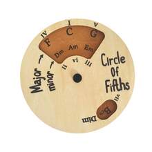 Rueda de acordes de círculo de quintas de herramienta melódica de madera, diagrama de acordes de guitarra de teoría musical para regalos de amantes de la música y la guitarra