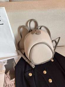 Backpack Ladies Simple Travel School Bag Small Bag - 卡其色 - 查看 1