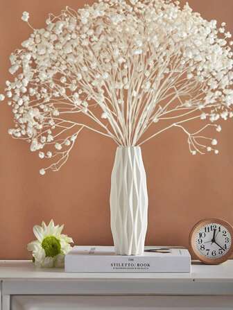 1 件塑料花瓶、花盆、波西米亚家居装饰风格、家居必需品、浴室装饰、卧室装饰、户外花园、花园装饰、园艺、防滑、白色塑料、树脂简约创意客厅装饰，用于干花