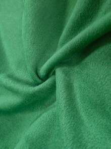 秋冬新款休闲女式羊毛混纺翻领长袖保暖通勤优雅长款大衣，时尚女式长款绿色双排扣呢大衣，翻领设计，双扣细节，秋冬完美之选