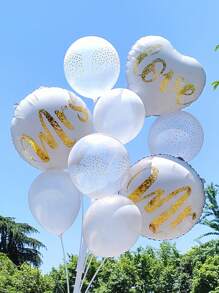 9pcs/Set Printed Gold Dot Latex Balloon Party Decoration Kit - Multicolor - View 4