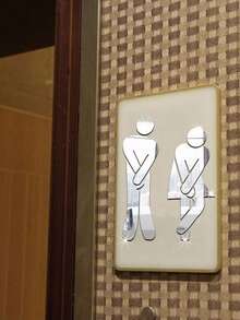 2 件装 WC 墙贴 厕所标志 洗手间盥洗室标牌 牌匾 镜面 男女门标志 招牌海报 墙门装饰配件 最佳礼物 - 銀色 - 查看 9