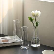 1/2/5/8/10 件塑料条纹花瓶，透明花瓶花卉组合工艺品适用于各种花束装饰、展示、节日和家居装饰，适用于桌面装饰、婚礼、圣诞节、晚宴 - 無色 - 查看 3