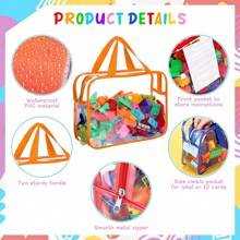 1pc Extra Large/Large Reusable Transparent PVC Diaper Storage Bag, Waterproof Zipper Bag For Diapers, Toys, Building Blocks, Puzzles, Children's Books, Cloth Diapers And Other Items (9 Colors, No Stickers)