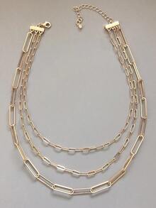 Minimalist Layered Necklace - 黃金 - 查看 4