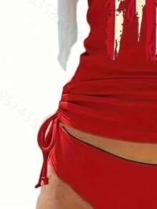 Women's Tankini Tankini Two Piece Swimsuit - Đỏ - Xem 3