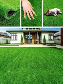 高密度人造草垫，耐用塑料，宠物友好，适用于室内/室外花园、阳台、露台和后院、露台装饰 | 装饰性人造草 | 耐用人造草坪，草坪装饰 - 彩色 - 查看 4