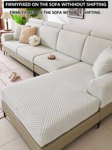 1pc Stretch Thickened Warm Sofa Cover, Non-Slip Full Coverage Sofa Seat Cushion, Suitable For All Seasons, Fabric Sofa Slipcover, Machine Washable, Dust-Proof, Pet-Friendly, Decorative Sofa Protector, Adjustable For Corner Sofa, Bedroom, Office, Living Room 1/2/3/4 Seater - Light Grey - View 8