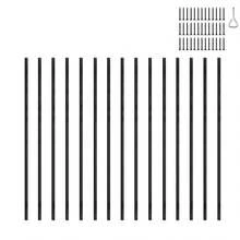 Wrought Iron Baluster, 44 Inches Satin Black Iron Balusters For Staircase, 1/2" Square Metal Railing Staircase Balusters Hollow Stair Spindles