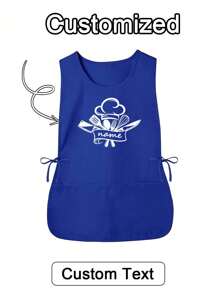 1PC Personalized Custom Hair Stylist Apron, Customized Kitchen Cooking Apron,2-Pocket Quick-Dry Apron For Home For Men And Women, Modern Polyester Oil-Proof Apron,Quick-Dry, Solid Color, Kitchen And Home Use