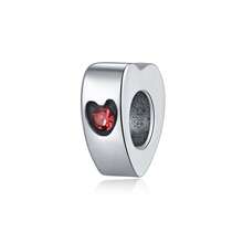 1pc Fashion Red Series Heart, Square, Bell, Flower, Bow, Cup, Key, Baseball, Home, Peace Dove Pendant, Suitable For Girls And Women DIY Bracelet Necklace Fashion Jewelry Making Gift Valentine's Day - Red - View 3