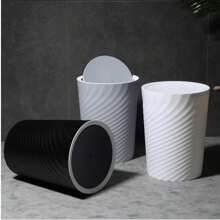 Space-Saving Modern Black Bin - Durable, Easy-To-Clean Plastic Bin For Bathroom, Office, Bedroom - No Batteries Required, Bathroom Organiser And Storage, Graduation Gift, Housewarming Gift.