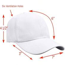 Bulk Lot 12-Pack Adjustable Size Plain Blank Solid Color Baseball Caps - White - View 2