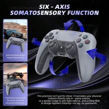 适用于 PS 4/Slim/Pro 的蓝牙兼容游戏控制器，适用于 PC 的无线游戏手柄，适用于 IOS/Android 的双振动操纵杆