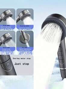 3件套布拉格钢琴键手持花洒，三档高压节水按摩花洒，ABS塑料多功能壁挂式花洒喷头，配有59英寸软管和易于安装的支架，是酒店、公寓、家庭浴室的理想之选，现代浴室和夏季淋浴必备品，完美的浴室配件和浴室工具礼品