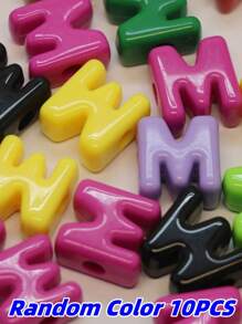 26 件时尚新款亚克力大孔英文字母珠子，适用于 DIY 手机挂绳、鞋饰、手工珠宝、节日礼物 - 亞克力大孔A---Z英文字母直孔串珠 - 查看 33