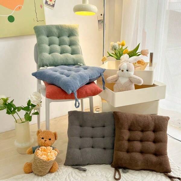 1 pièce Coussin de siège en velours doux et chaud, coussins d'intérieur pour chaises de salle à manger, coussin de chaise carré, coussins de siège décoratifs pour chaises de cuisine