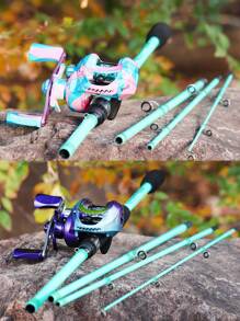 SOUGAYILANG CASTING COMBO SET: 7.2:1 High-Speed Baitcasting Reel (17+1 BB, CNC Aluminum Spool, 5+1 Magnetic Brake) + 30T Carbon Matrix Casting Rod (4-Piece Travel Design, EVA Handle, ABS Reel Seat) - Back To School Fishing Gear For College/Teen Anglers - Multicolor - View 9