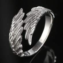 Unisex Angel Wings S925 Silver Ring, Suitable For Daily Wear, Party, Celebration, Etc.