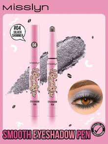 Bút kẻ mắt MISSLYN Smooth Eye Shadow Pencil, Bút kẻ mắt, Bút kẻ mắt highlight, Bút kẻ mắt màu, Bút kẻ mắt nhũ, Bút kẻ mắt highlight chống thấm nước, Trang điểm mắt nhiều màu sắc - #4 Bạc lung linh - Xem 2