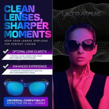 HS Eyeglass Gel Lens Cleaner Spray Kit 2 X 8oz And 1 X 2oz Gel Eyeglasses Cleaner Spray Bottle + 2 Microfiber Cloth For Cleaning Safe For All Lenses AR Coated Included - 8盎司x2盎司凝膠噴霧+2塊超細纖維布 - 查看 3