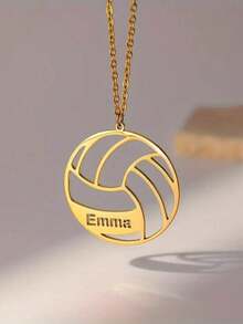 1 st. Anpassat personligt graverat volleybollhängehalsband, personliga sportsmycken, modern, färgglad, söt, julklapp - Multifärgad - Visa 3